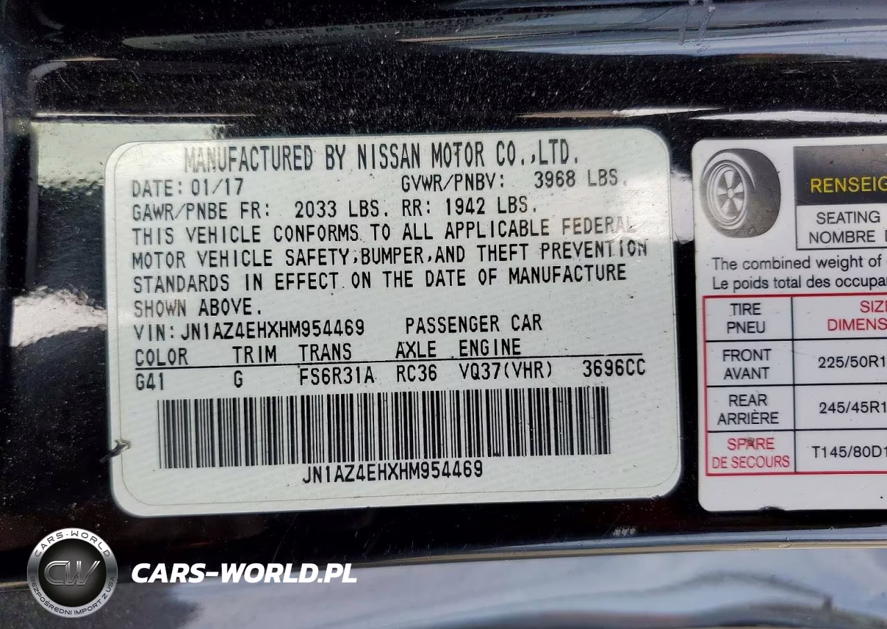 2017 Nissan 370Z Base VIN:JN1AZ4EHXHM954469 - 12