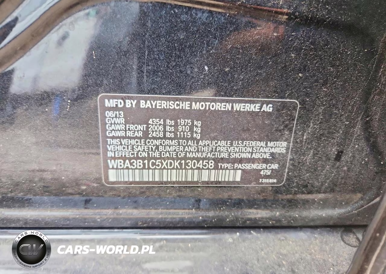 2013 BMW 320 I VIN:WBA3B1C5XDK130458 - 12