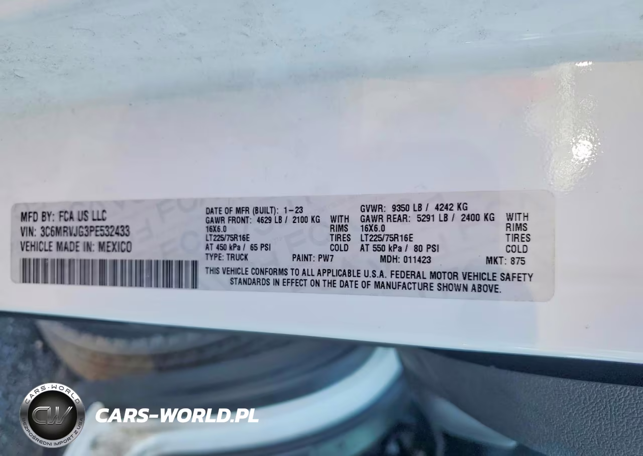 2023 Ram Promaster 3500 Vf Delivery Van VIN:3C6MRVJG3PE532433 - 13
