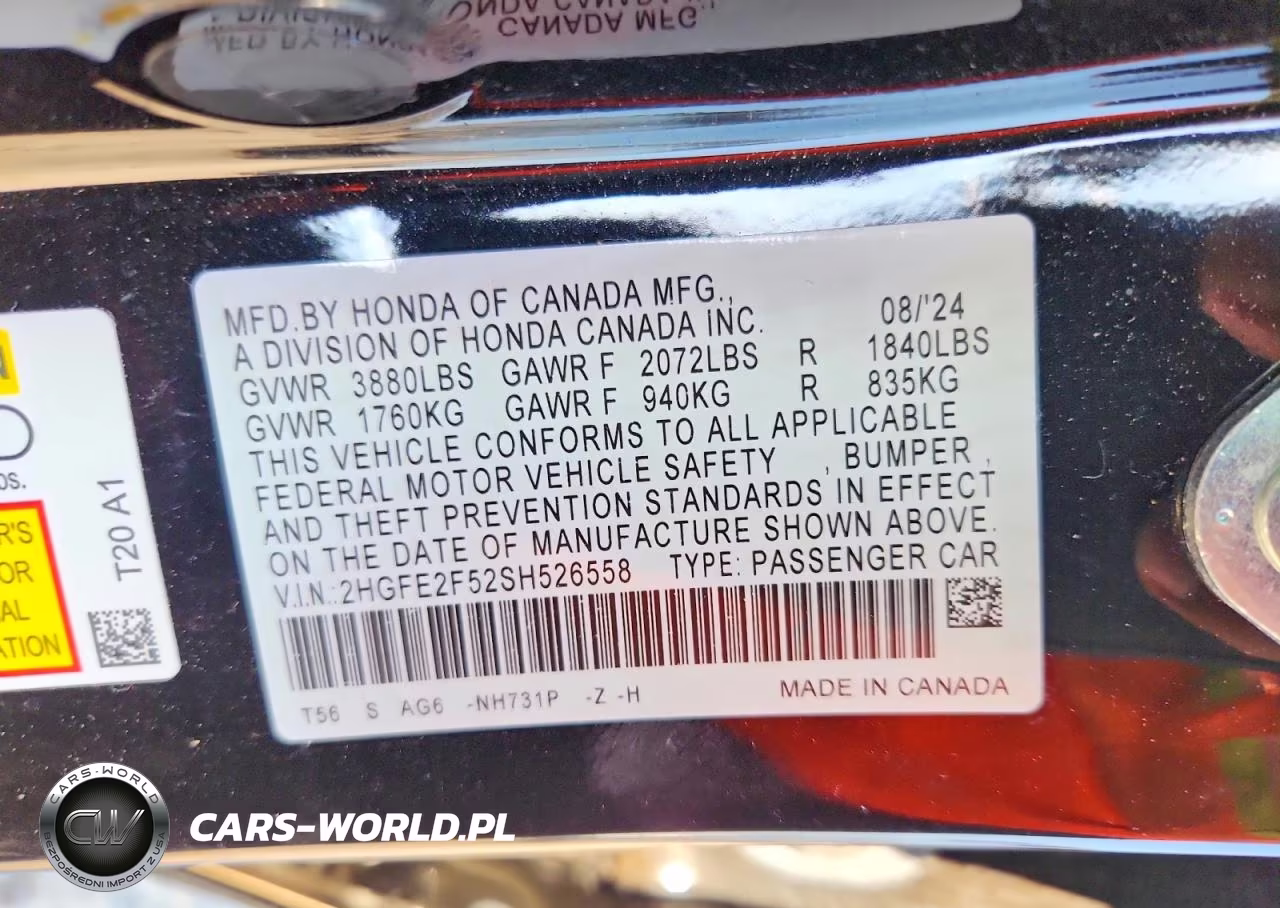 2025 Honda Civic Sport VIN:2HGFE2F52SH526558 - 12