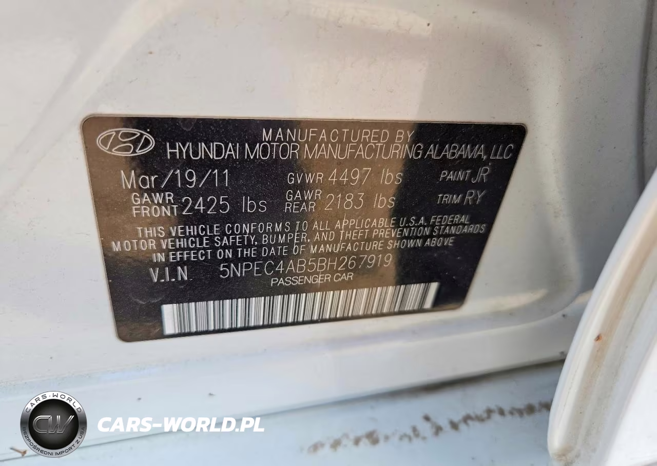 2011 Hyundai Sonata Limited 2.0T VIN:5NPEC4AB5BH267919 - 13
