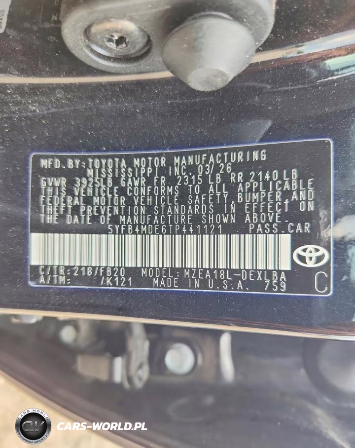 2026 Toyota Corolla Le VIN:5YFB4MDE6TP441121 - 13