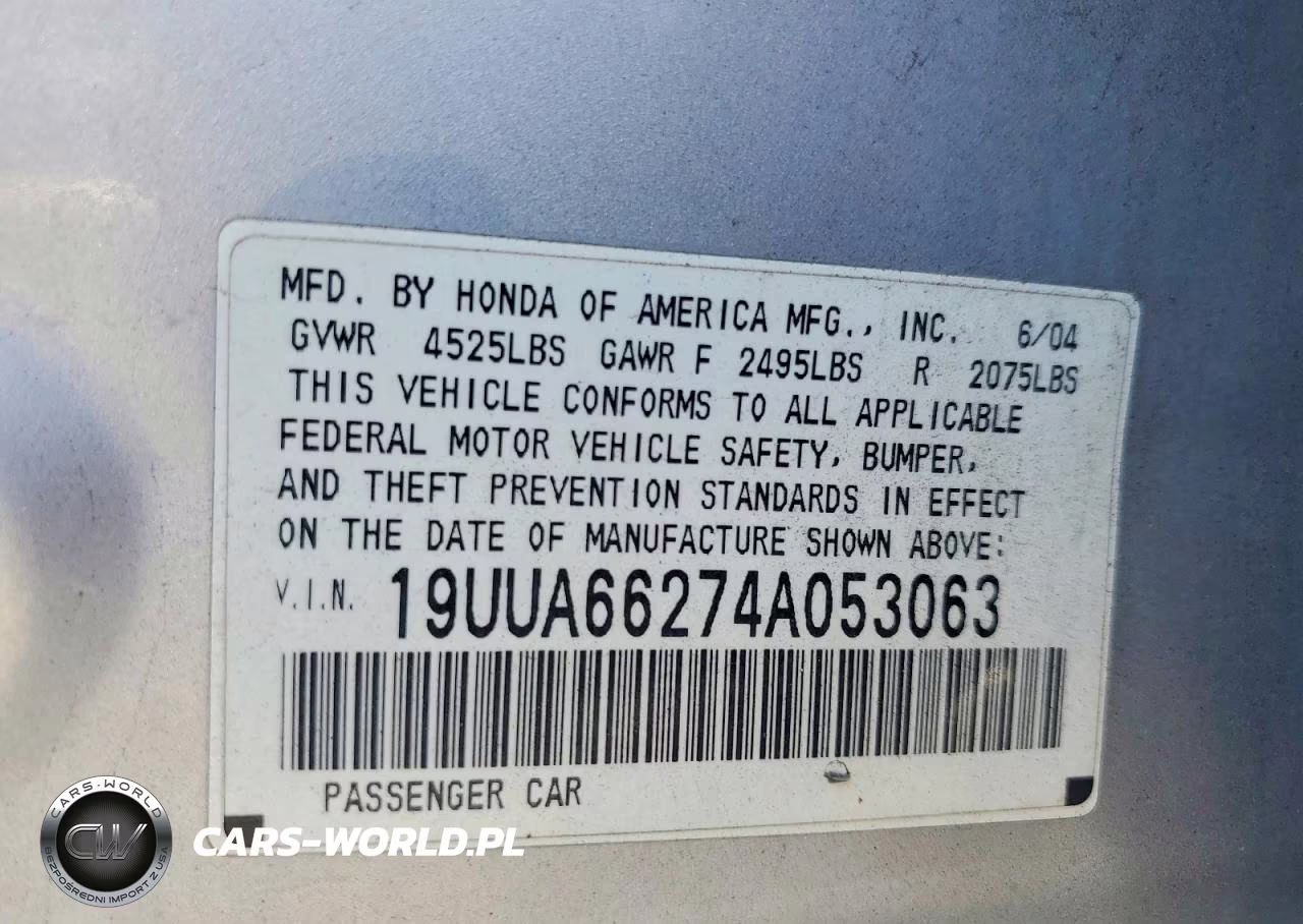 2004 Acura Tl VIN:19UUA66274A053063 - 12