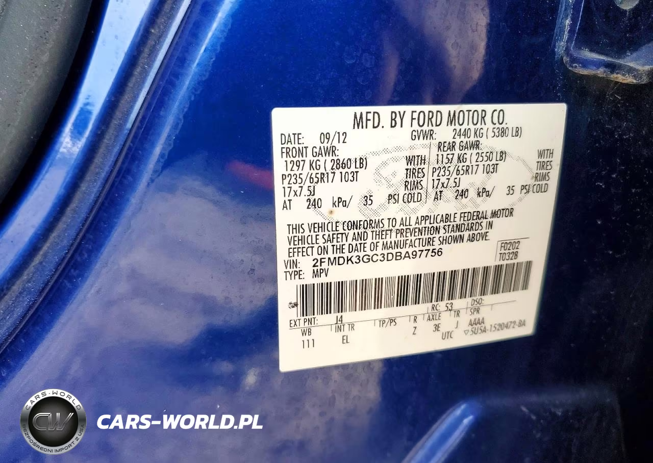 2013 Ford Edge Se VIN:2FMDK3GC3DBA97756 - 12