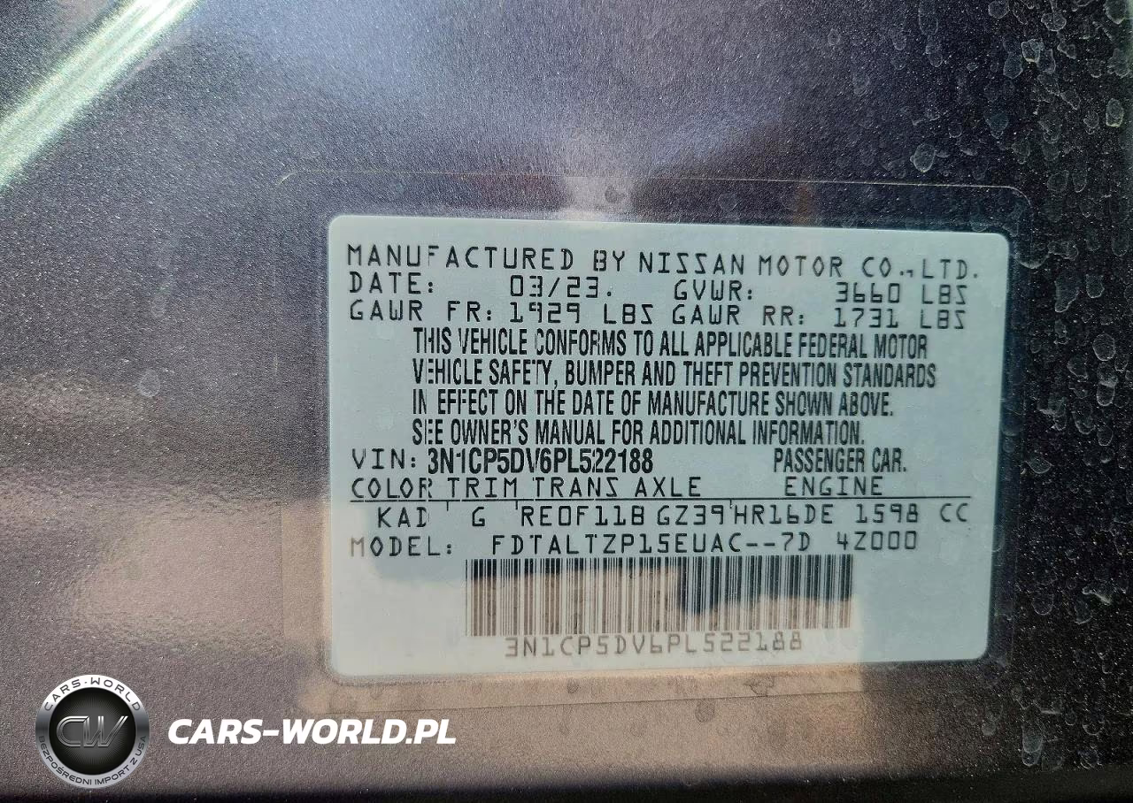 2023 Nissan Kicks Sr VIN:3N1CP5DV6PL522188 - 13