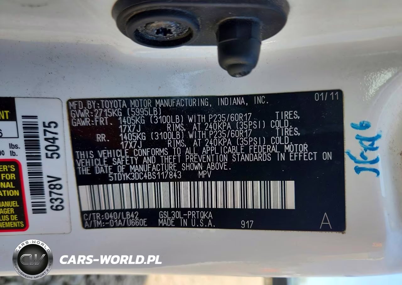 2011 Toyota Sienna Xle 8-Passenger VIN:5TDYK3DC4BS117843 - 13