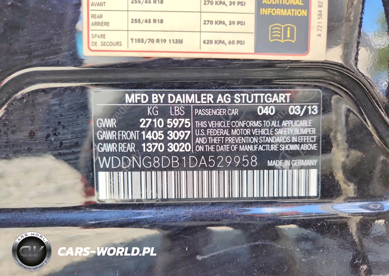 2013 Mercedes-Benz S 350 Bluetec VIN:WDDNG8DB1DA529958 - 12
