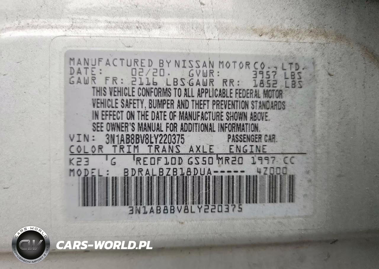 2020 Nissan Sentra S VIN:3N1AB8BV8LY220375 - 12