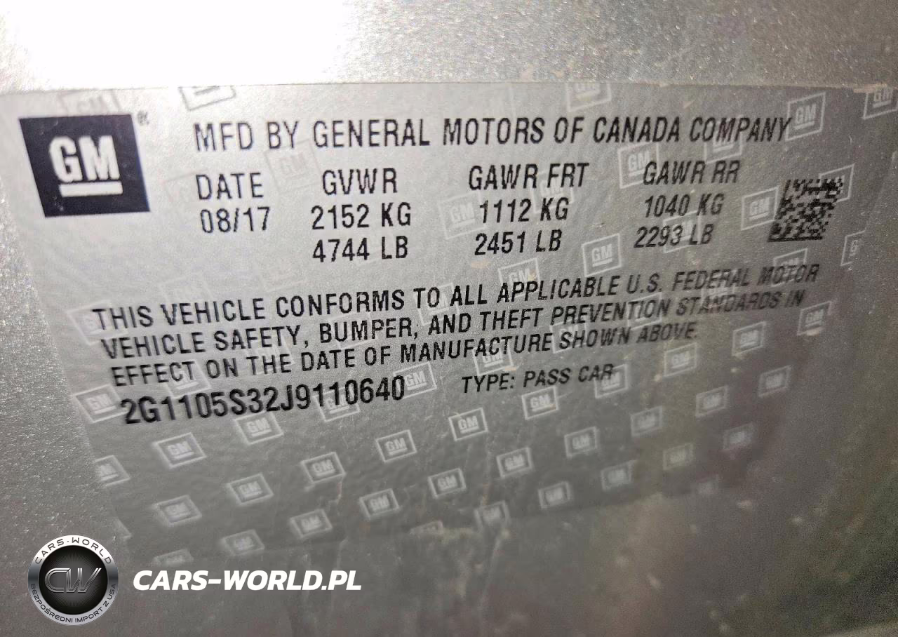 2018 Chevrolet Impala Lt VIN:2G1105S32J9110640 - 12