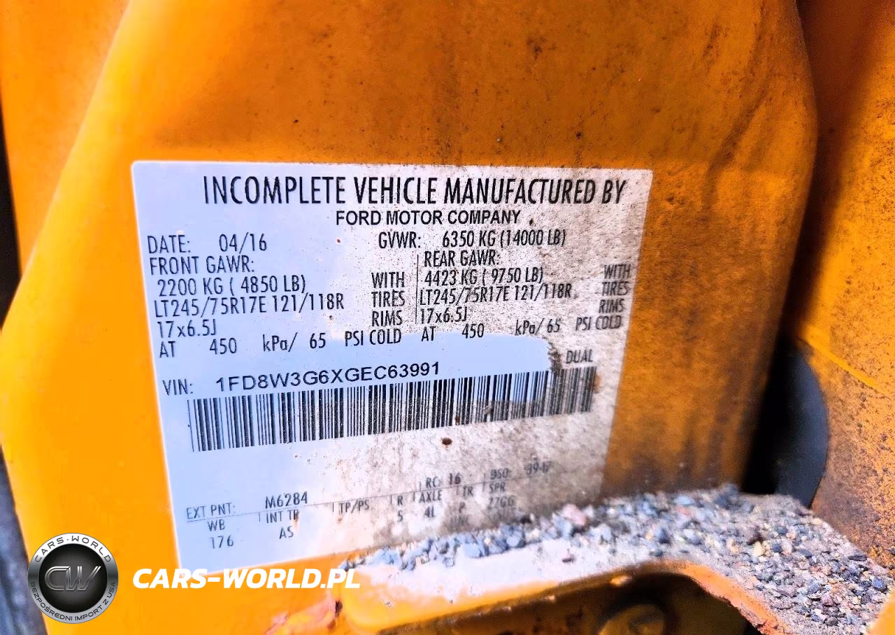 2016 Ford F350 Xl VIN:1FD8W3G6XGEC63991 - 12
