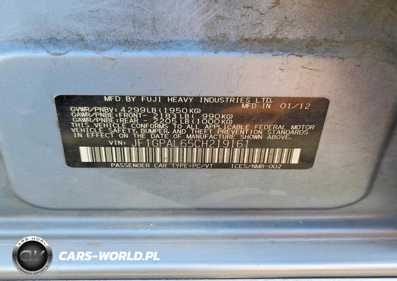 2012 Subaru Impreza Sport Premium VIN:JF1GPAL65CH219161 - 12