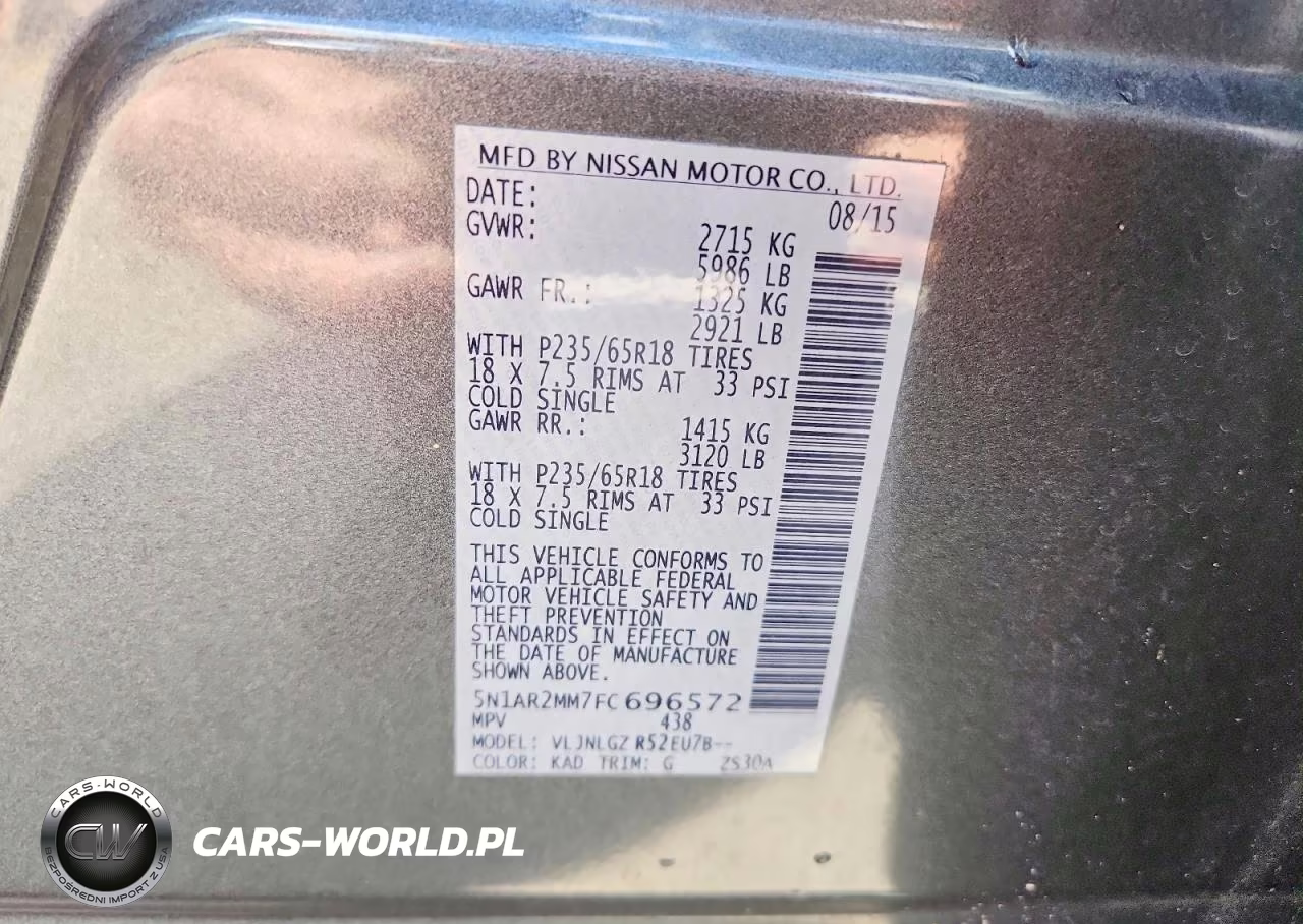 2015 Nissan Pathfinder S VIN:5N1AR2MM7FC696572 - 13