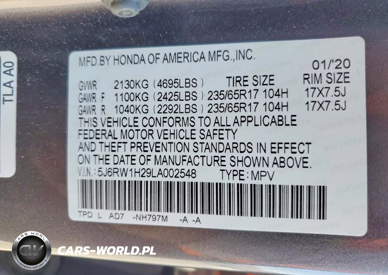 2020 Honda Cr-V Lx VIN:5J6RW1H29LA002548 - 12