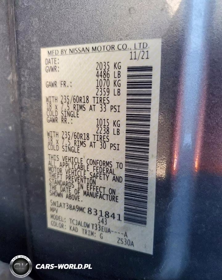 2021 Nissan Rogue Sv VIN:5N1AT3BA9MC831841 - 12
