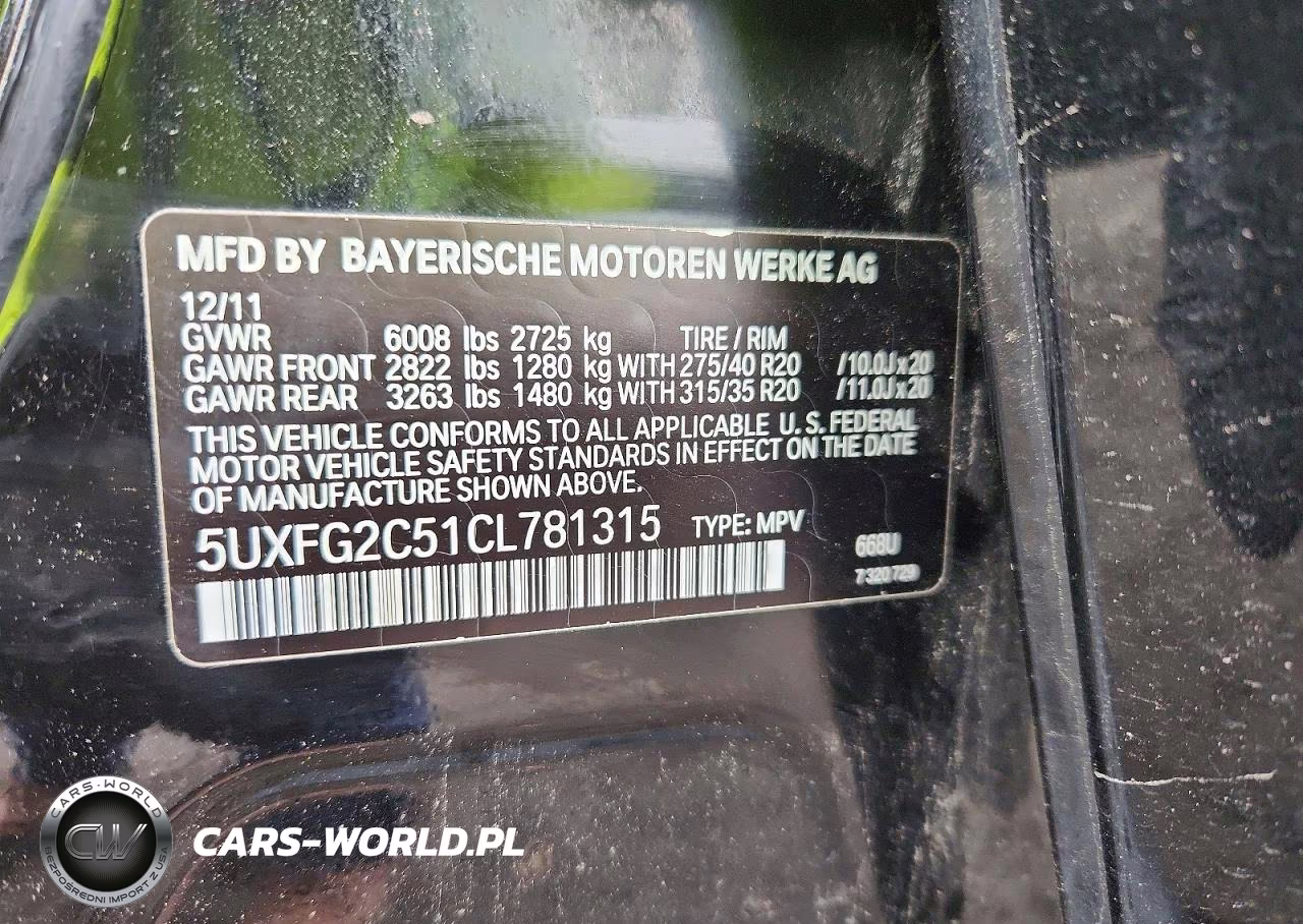 2012 BMW X6 xDrive35I VIN:5UXFG2C51CL781315 - 13