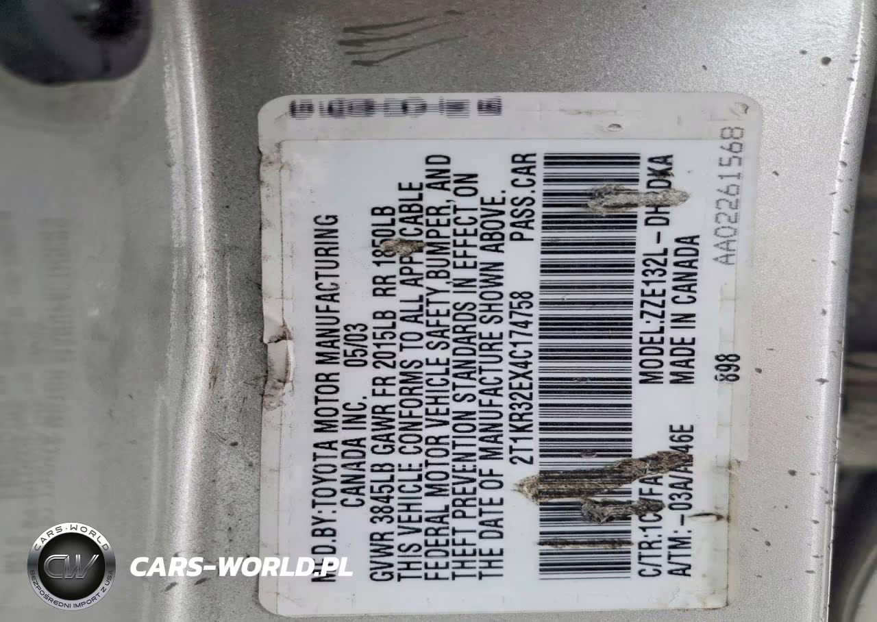 2004 Toyota Matrix Base VIN:2T1KR32EX4C174758 - 12