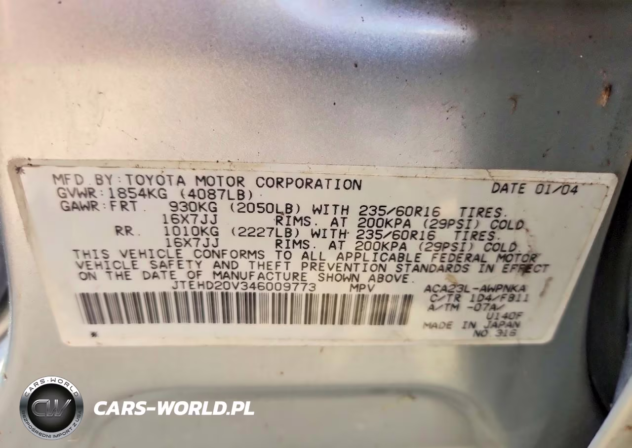 2004 Toyota Rav4 Base VIN:JTEHD20V346009773 - 13