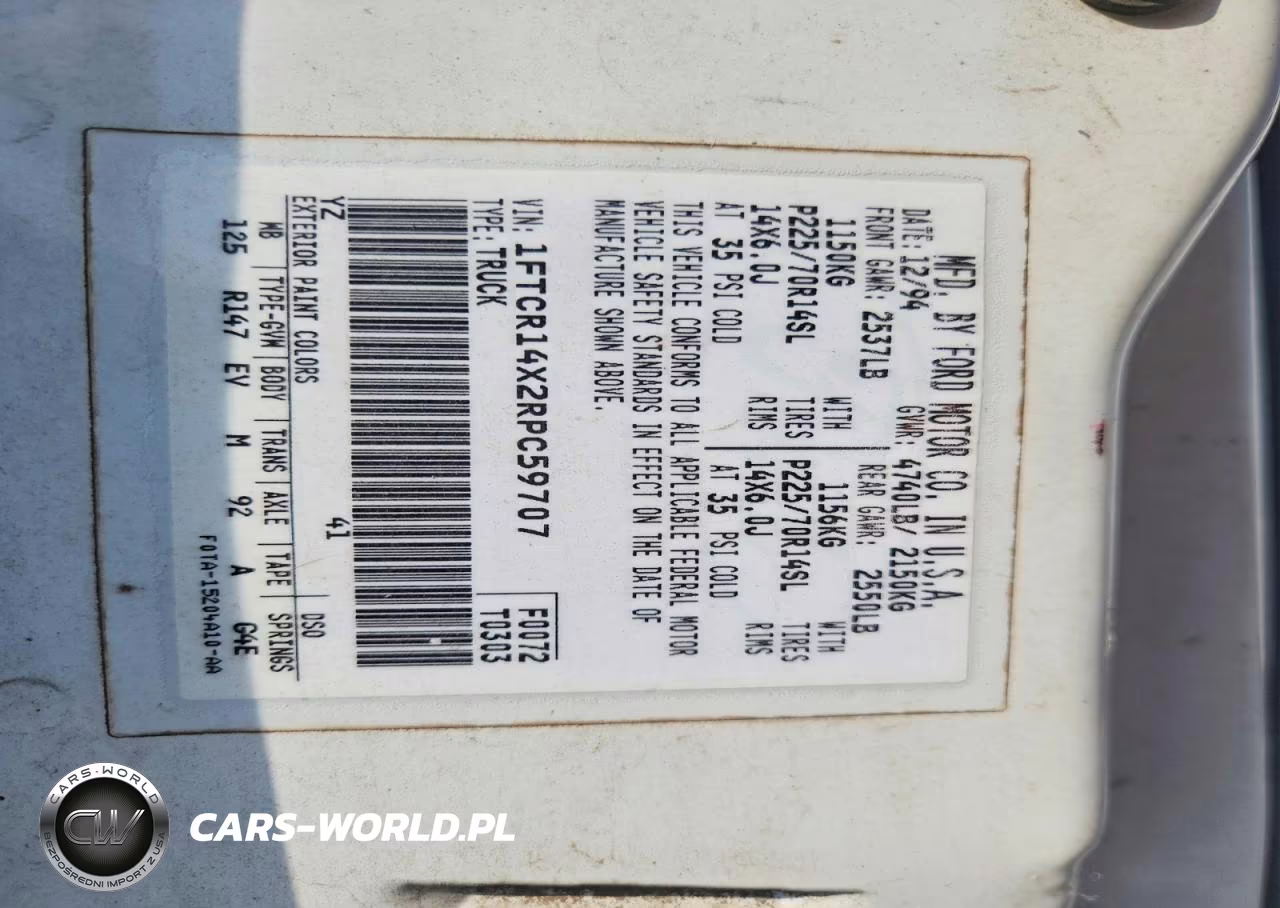 1994 Ford Ranger Super Cab VIN:1FTCR14X2RPC59707 - 13