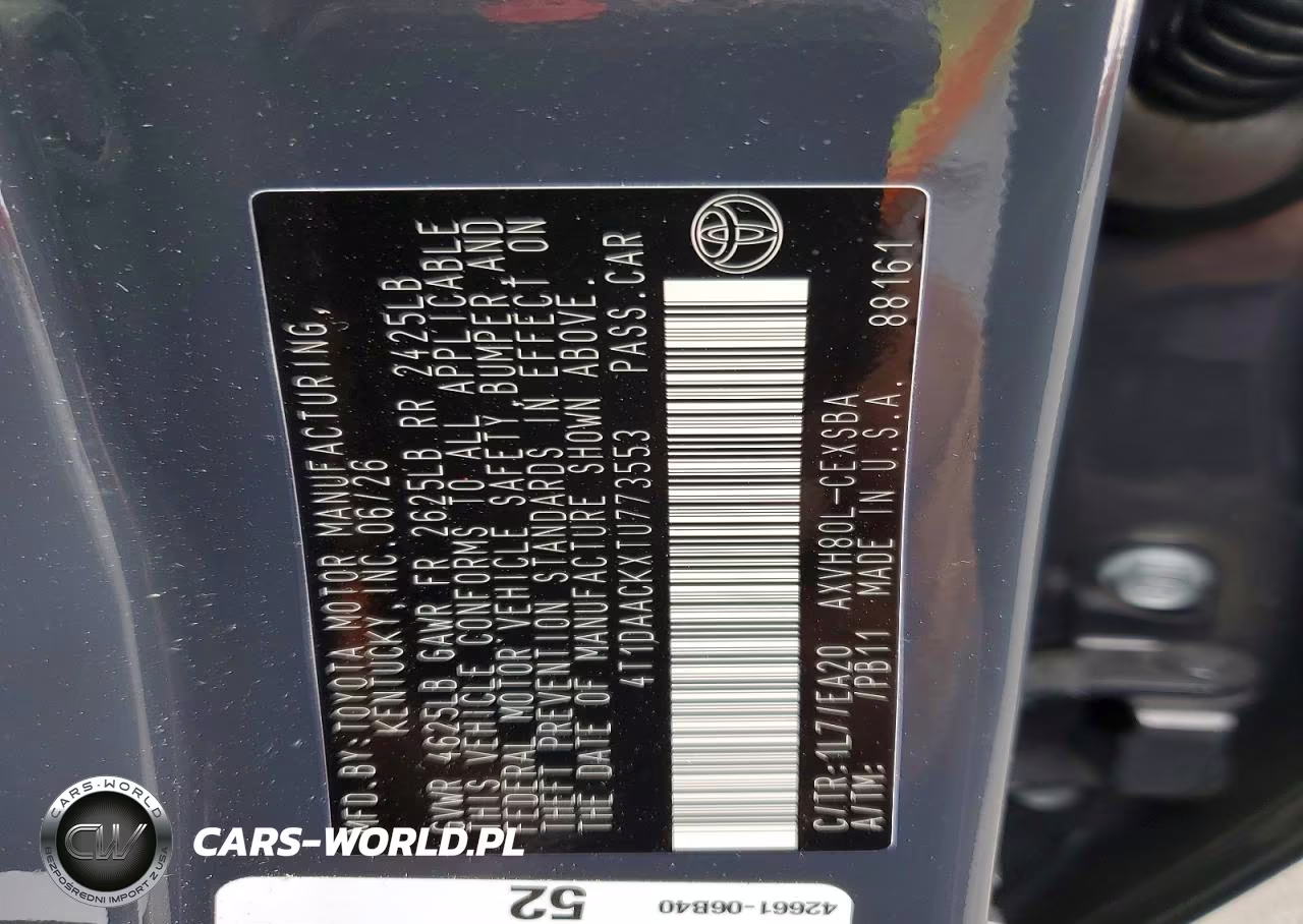 2026 Toyota Camry Se VIN:4T1DAACKXTU773553 - 12