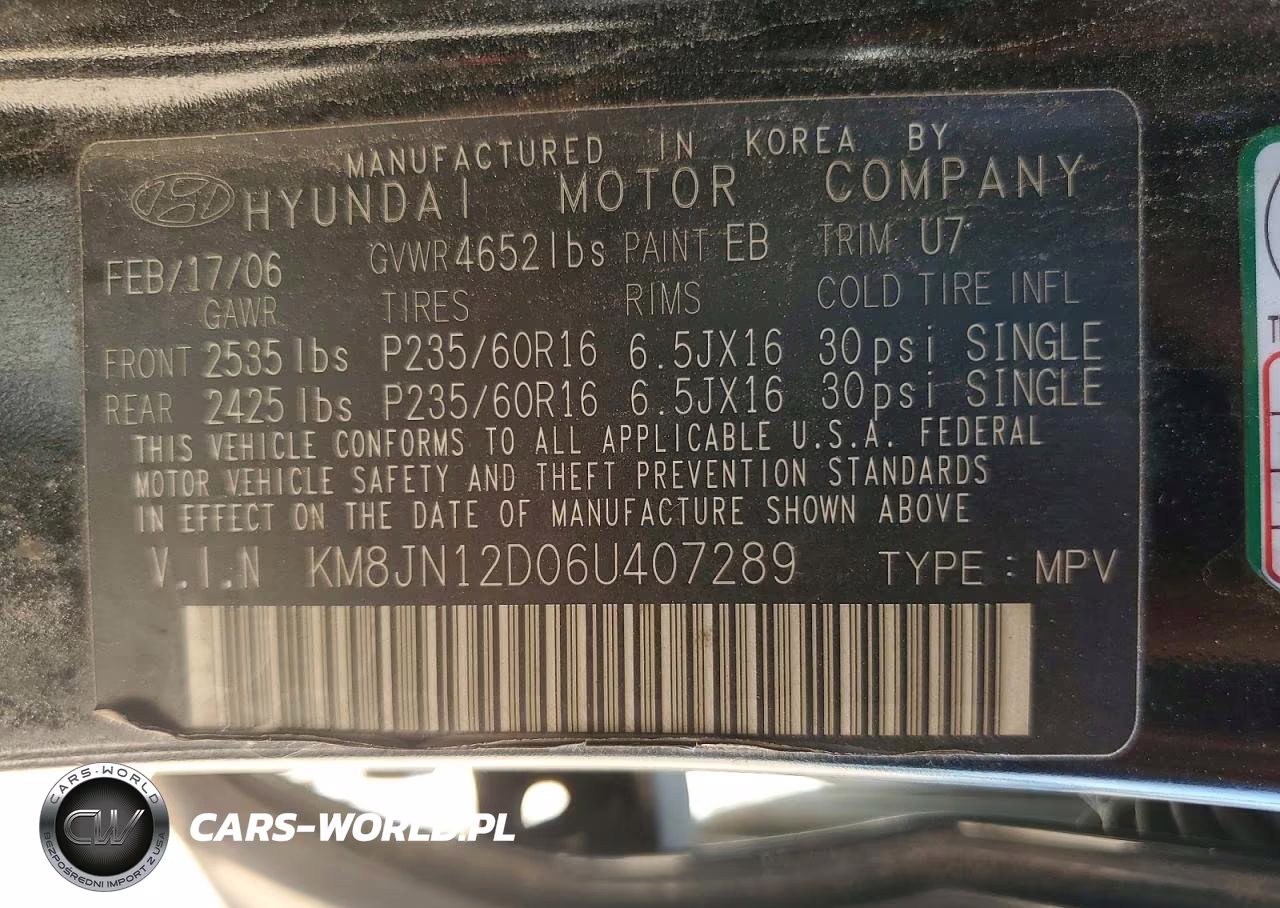 2006 Hyundai Tucson Gls VIN:KM8JN12D06U407289 - 13