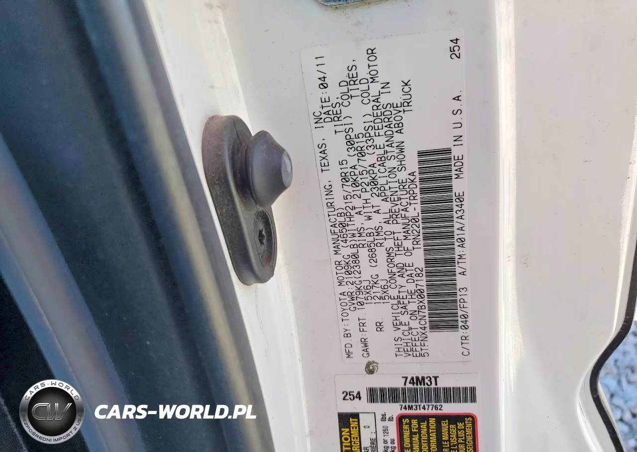 2011 Toyota Tacoma Base VIN:5TFNX4CN7BX007182 - 12