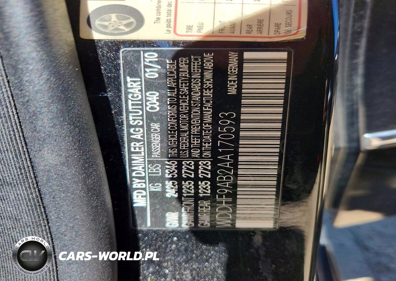 2010 Mercedes-Benz E 550 4Matic VIN:WDDHF9AB2AA170593 - 12