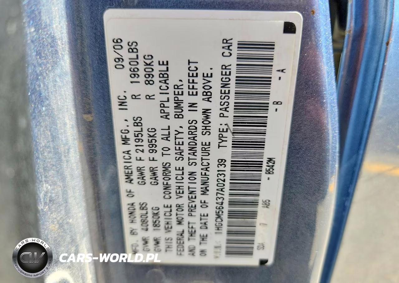 2007 Honda Accord Lx VIN:1HGCM56437A023139 - 12