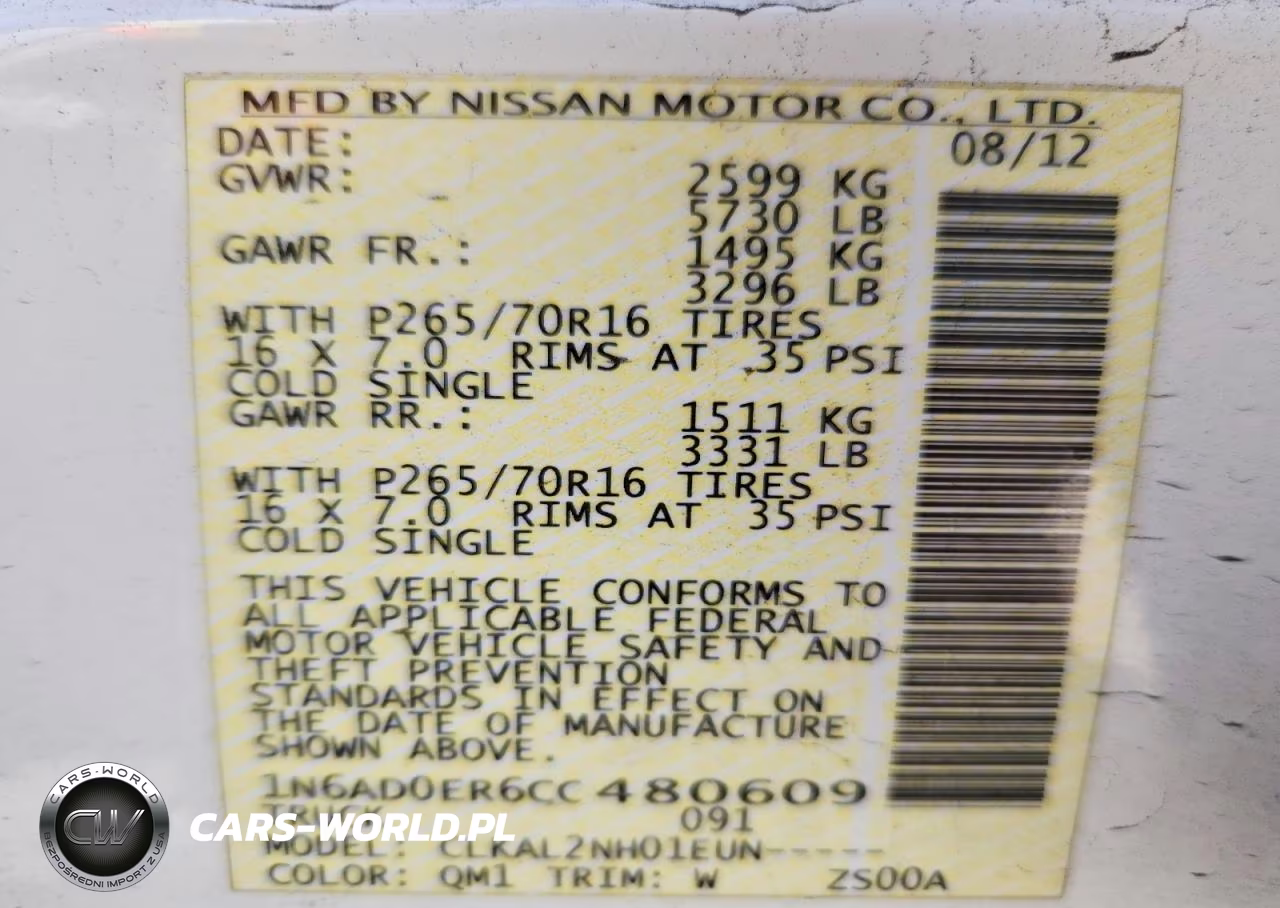 2012 Nissan Frontier S VIN:1N6AD0ER6CC480609 - 12