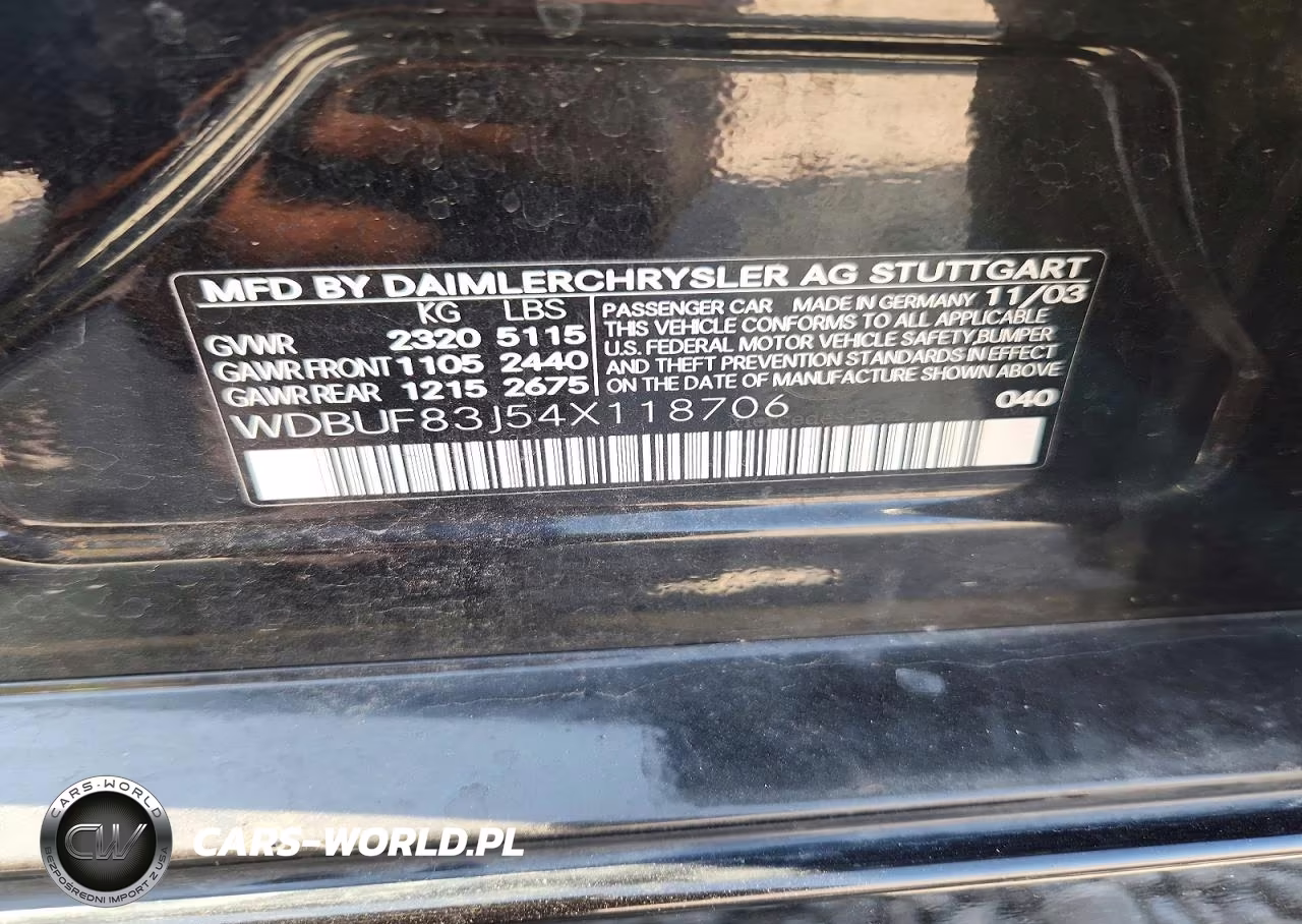 2004 Mercedes-Benz E 500 4Matic VIN:WDBUF83J54X118706 - 12