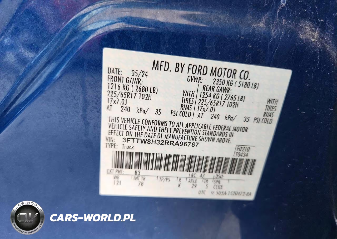 2024 Ford Maverick Xlt VIN:3FTTW8H32RRA96767 - 13