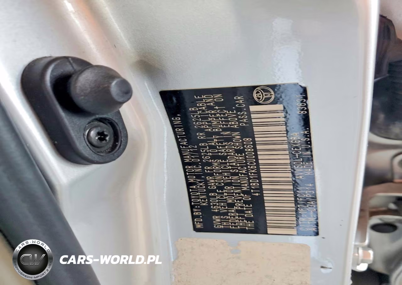 2012 Toyota Camry Hybrid Xle VIN:4T1BD1FK6CU008608 - 12