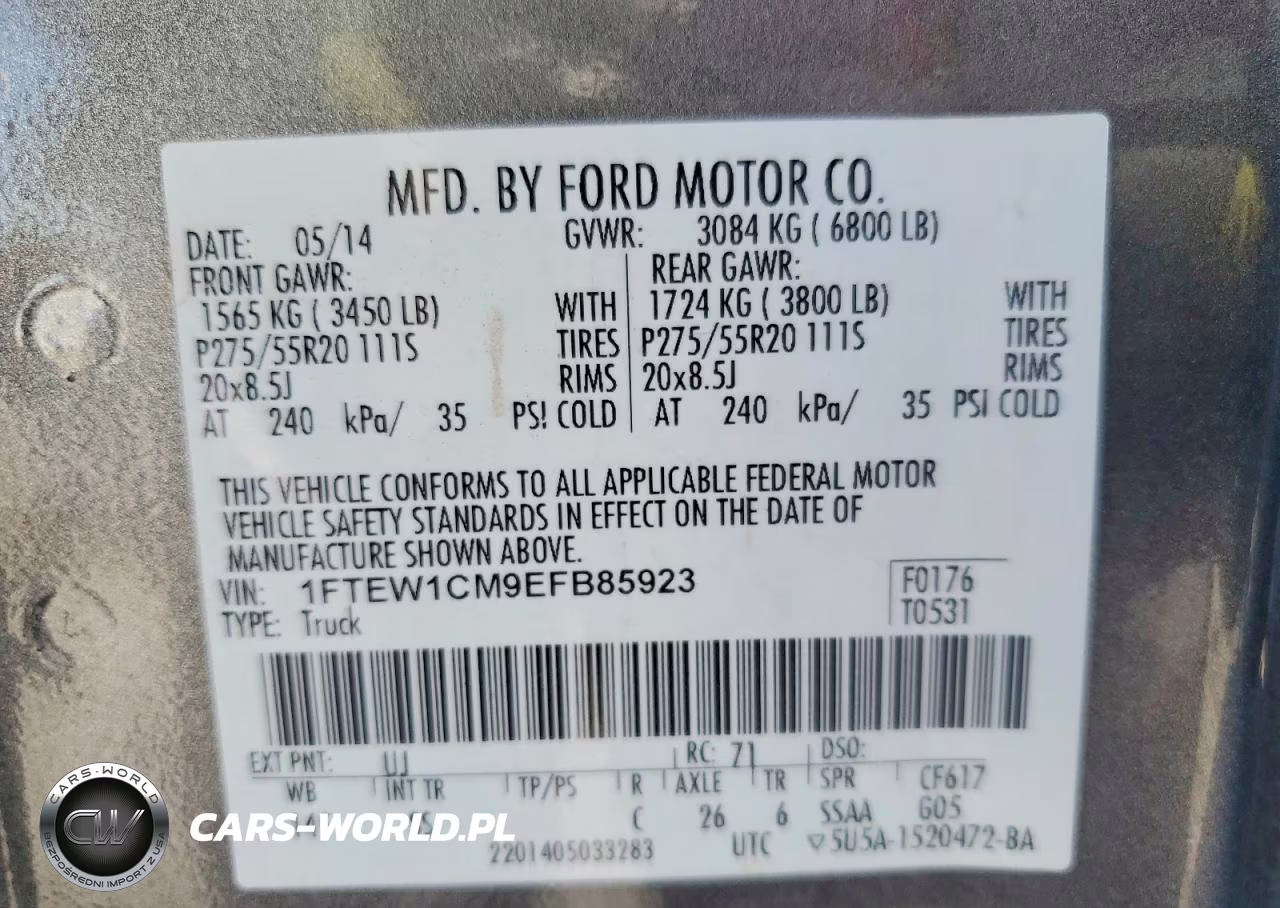 2014 Ford F150 Supercrew VIN:1FTEW1CM9EFB85923 - 13