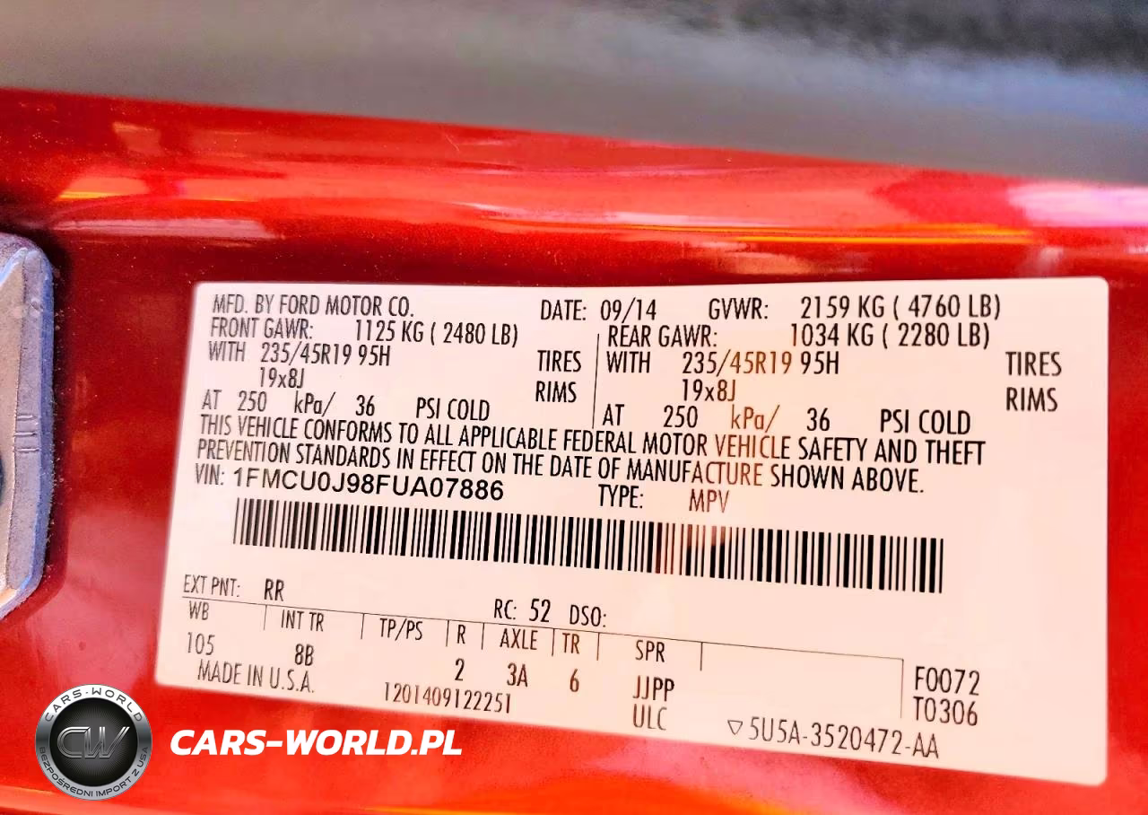 2015 Ford Escape Titanium VIN:1FMCU0J98FUA07886 - 13