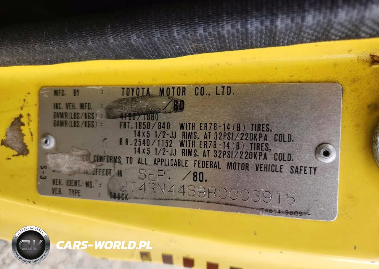 1981 Toyota Pickup VIN:JT4RN44S9B0003915 - 12