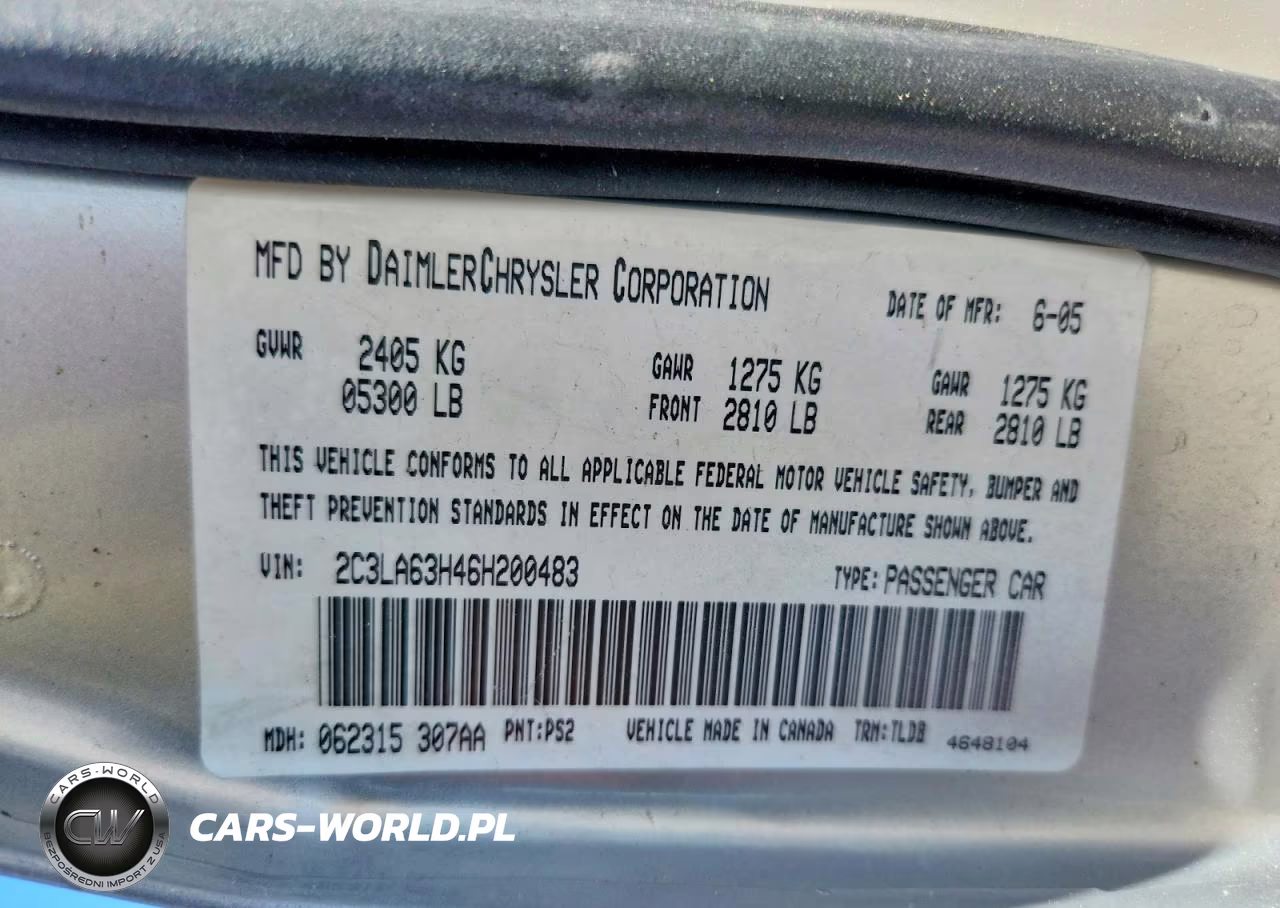 CHRYSLER 300C VIN:2C3LA63H46H200483 - 12