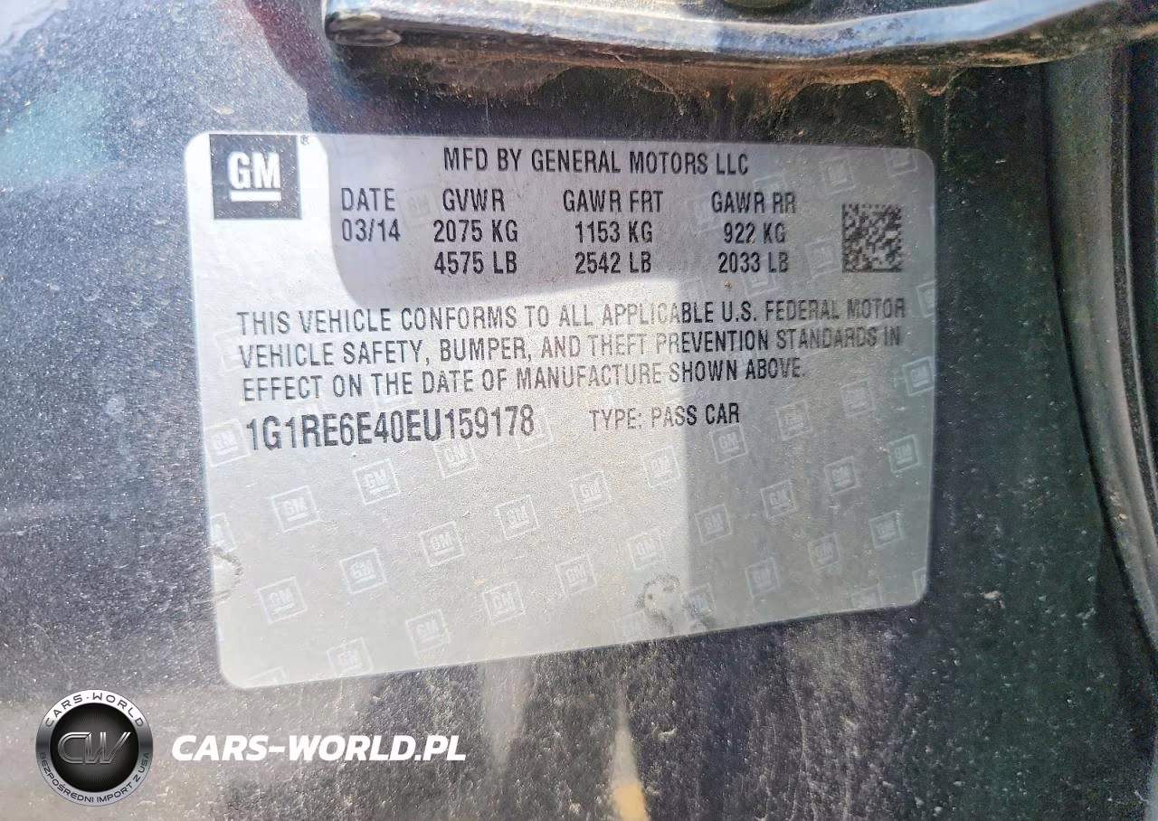 2014 Chevrolet Volt VIN:1G1RE6E40EU159178 - 12