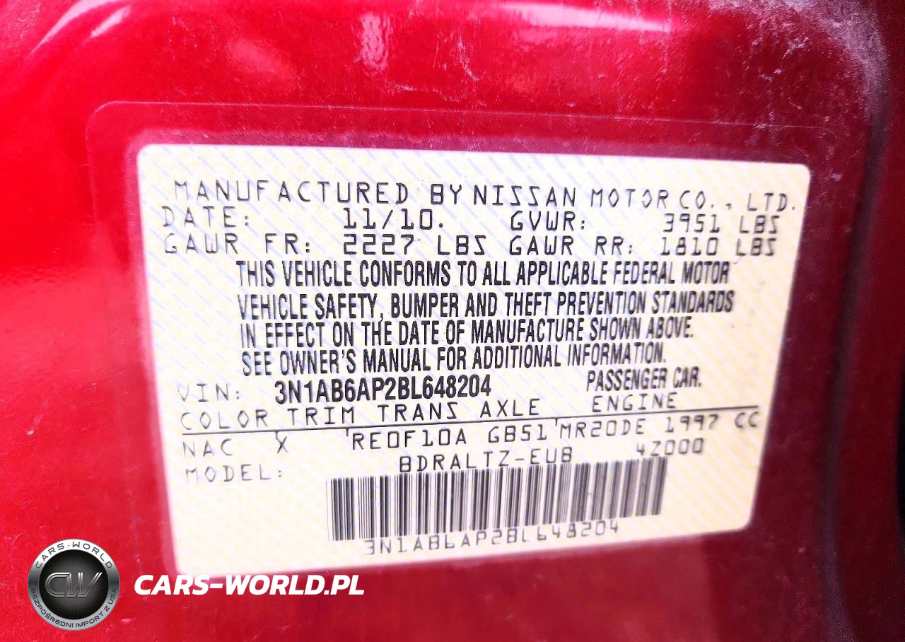 2011 Nissan Sentra 2.0 VIN:3N1AB6AP2BL648204 - 13