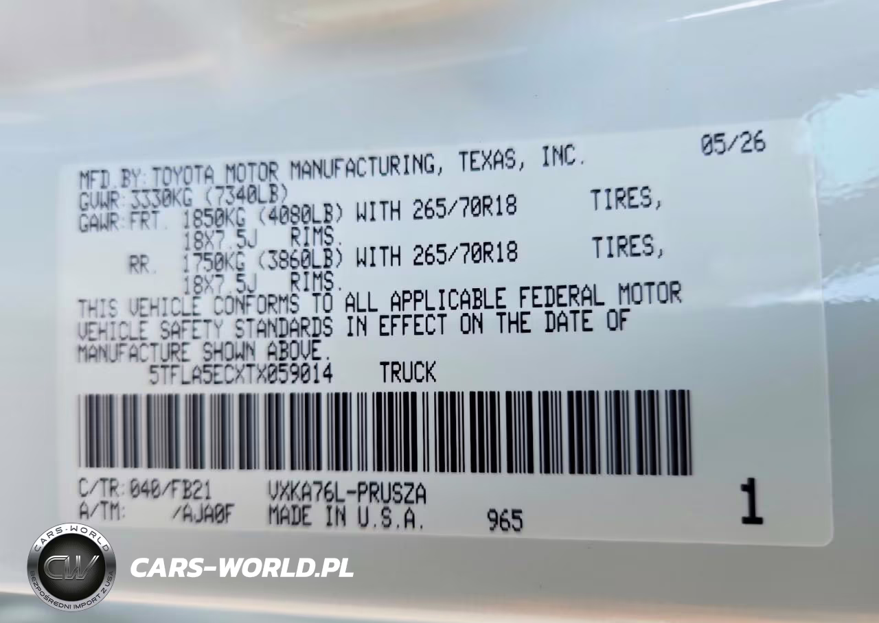 2026 Toyota Tundra Crewmax Sr5 VIN:5TFLA5ECXTX059014 - 13