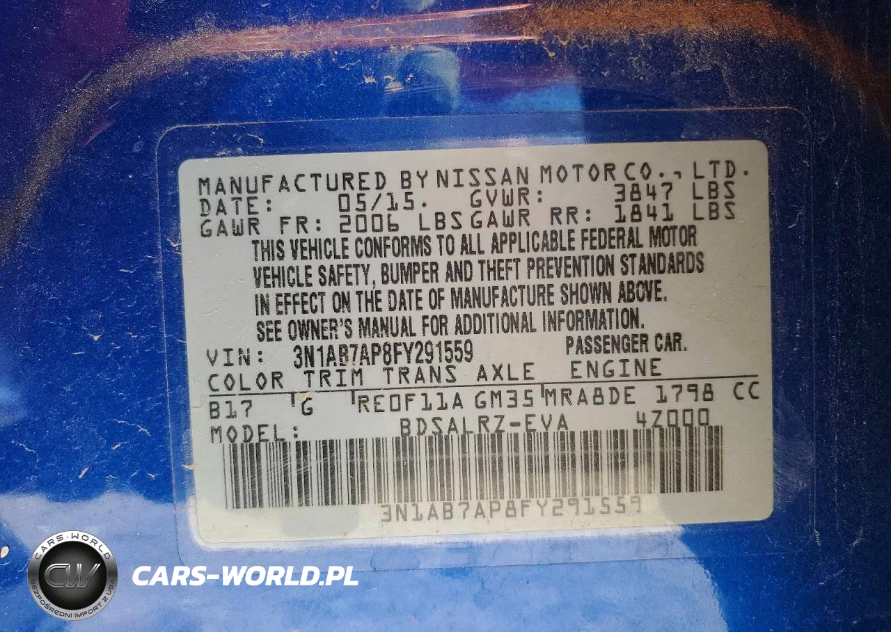 2015 Nissan Sentra Sr VIN:3N1AB7AP8FY291559 - 12