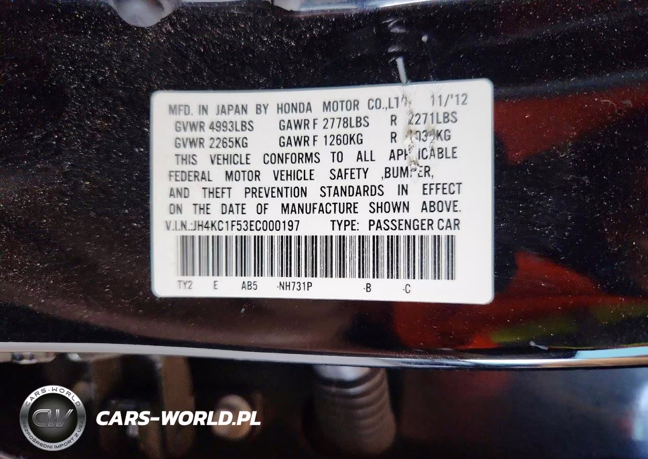 2014 Acura Rlx VIN:JH4KC1F53EC000197 - 12