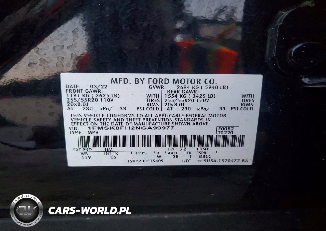 2022 Ford Explorer Limited VIN:1FMSK8FH2NGA99977 - 14