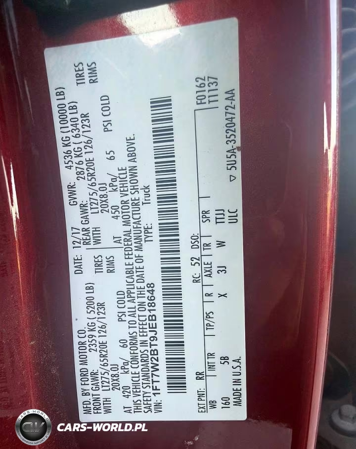 2018 Ford F250 Super Duty VIN:1FT7W2BT9JEB18648 - 10