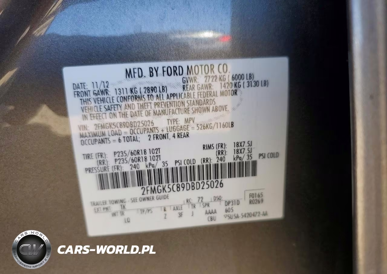 2013 Ford Flex Sel VIN:2FMGK5C89DBD25026 - 13