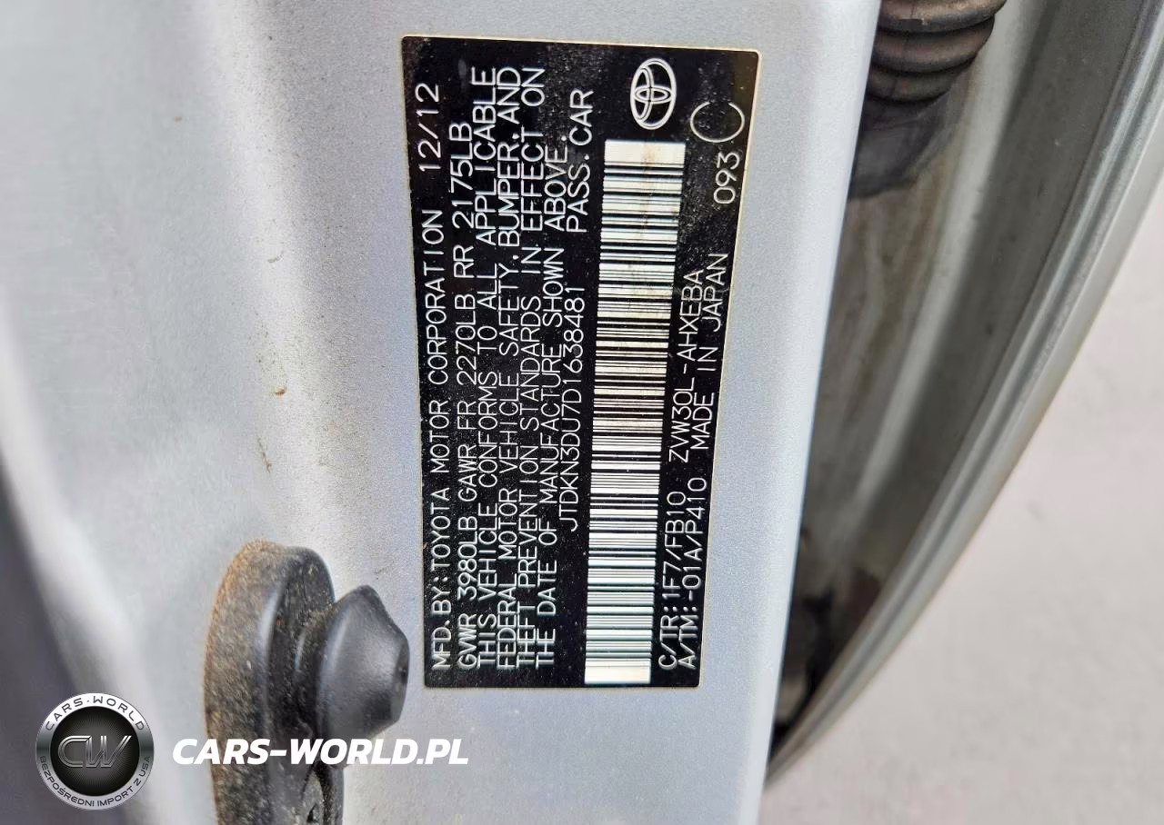 2013 Toyota Prius One VIN:JTDKN3DU7D1638481 - 14