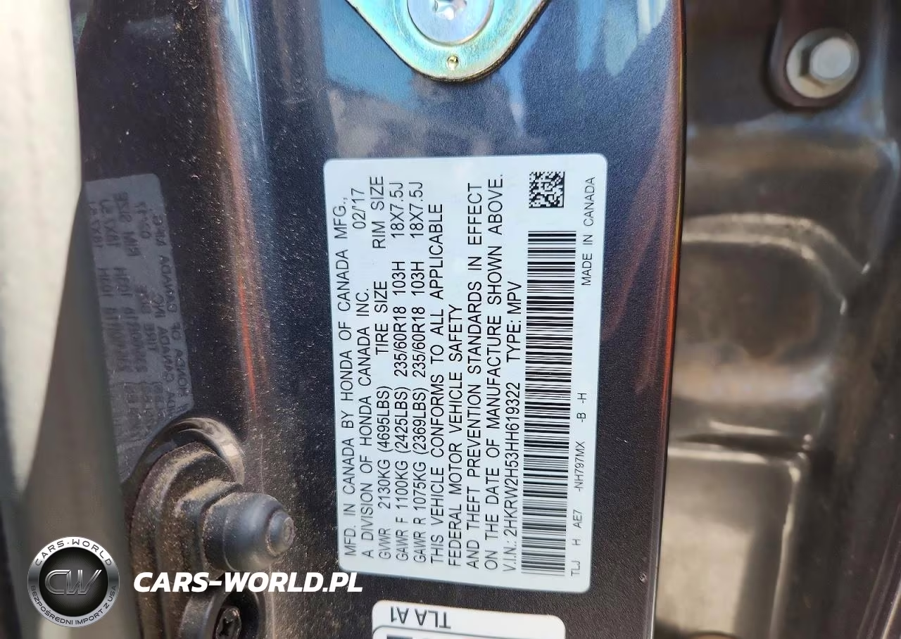 2017 Honda Cr-V Ex VIN:2HKRW2H53HH619322 - 13