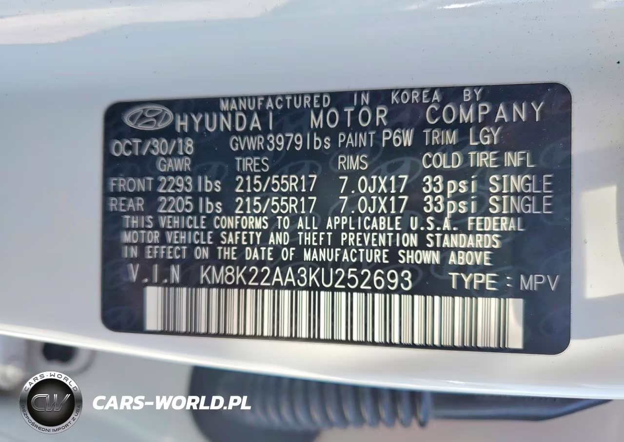 2019 Hyundai Kona Sel VIN:KM8K22AA3KU252693 - 12