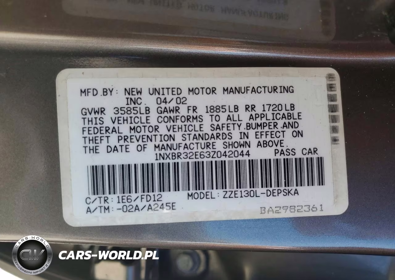 2003 Toyota Corolla S VIN:1NXBR32E63Z042044 - 12