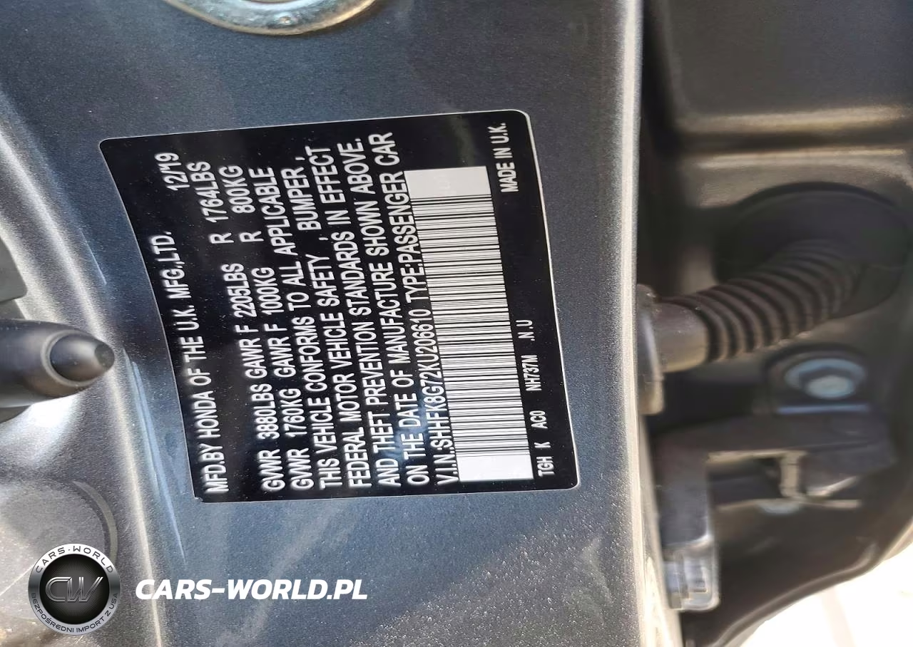 2019 Honda Civic Type-R Touring VIN:SHHFK8G72KU206610 - 12