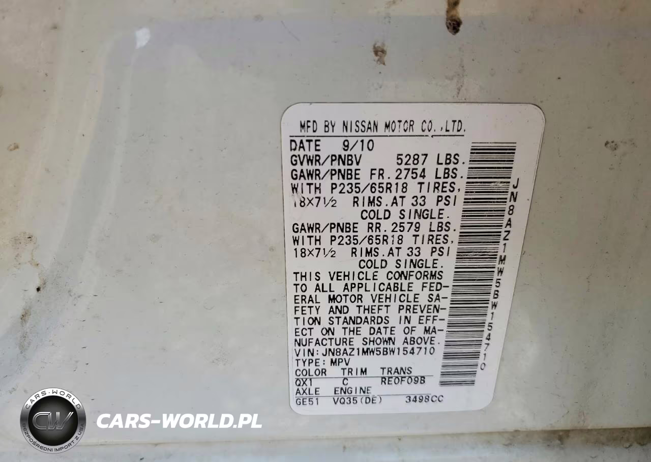 2011 Nissan Murano S VIN:JN8AZ1MW5BW154710 - 13