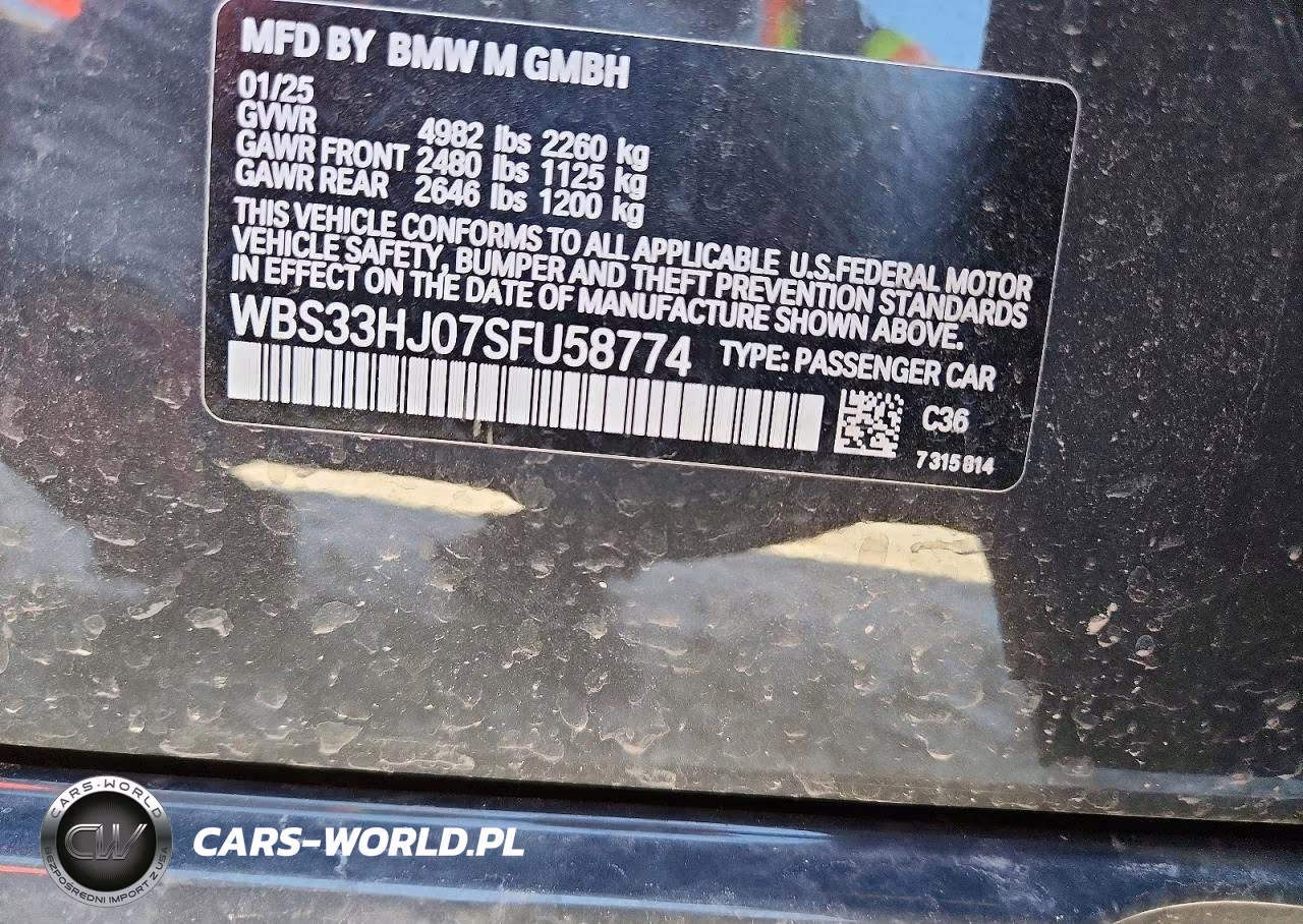 2025 BMW M3 Competition VIN:WBS33HJ07SFU58774 - 12